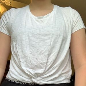 aerie real soft whit tee with knotted front